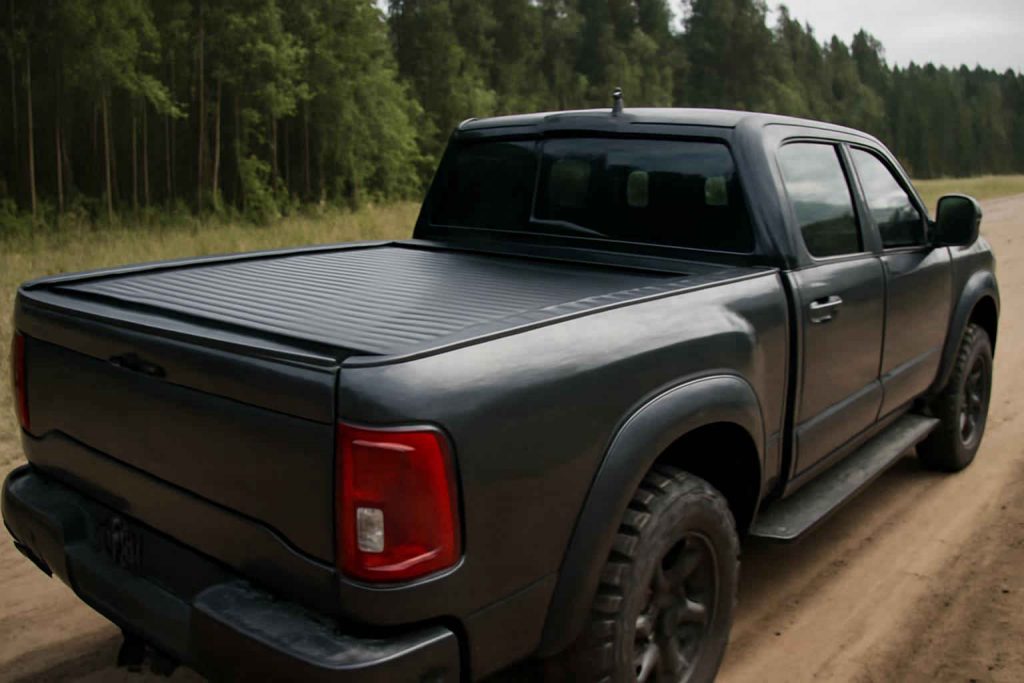 Pick-up com capota marítima instalada na caçamba